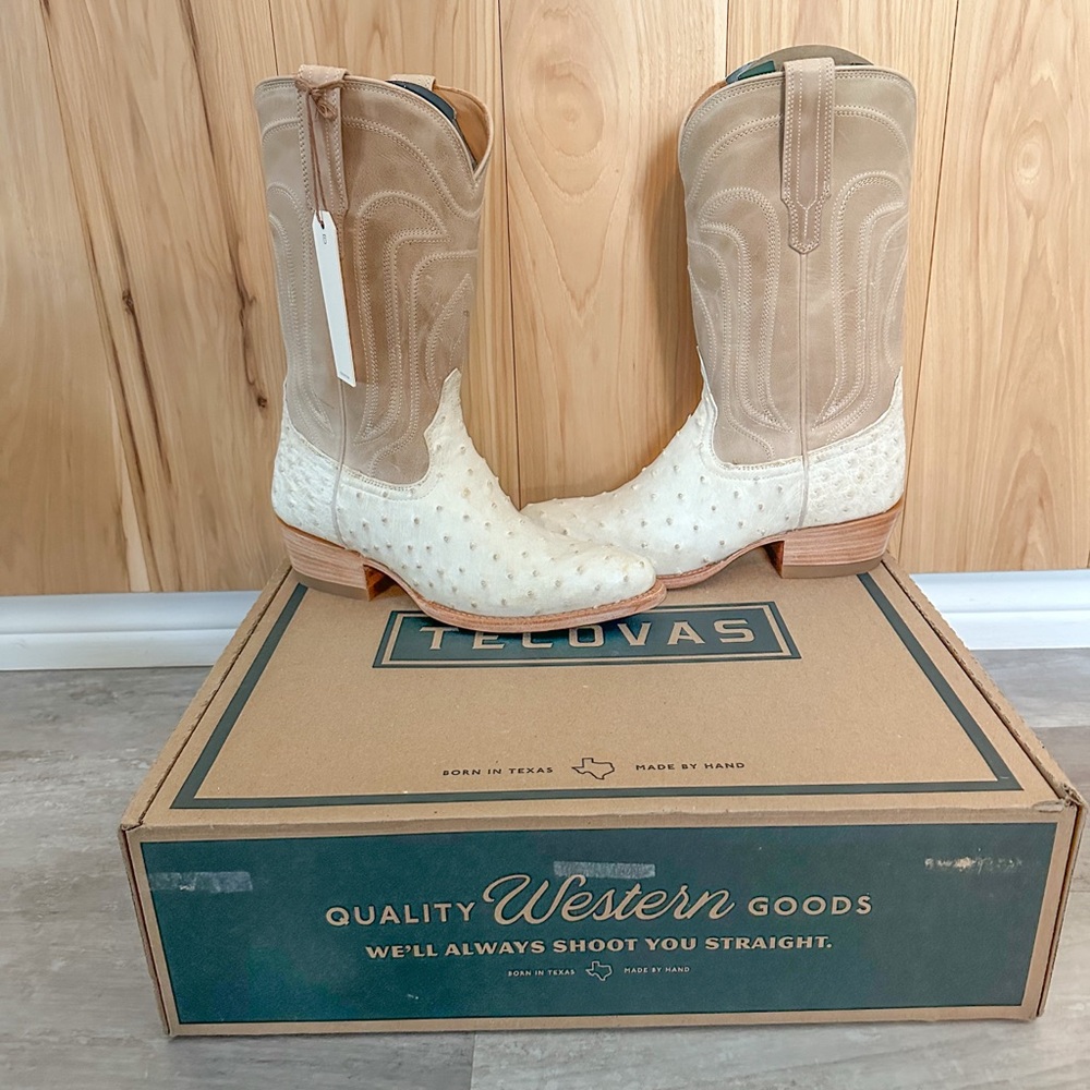Brand New Tecovas Women's Tan and Cream Western Boots - Picture 8 of 10